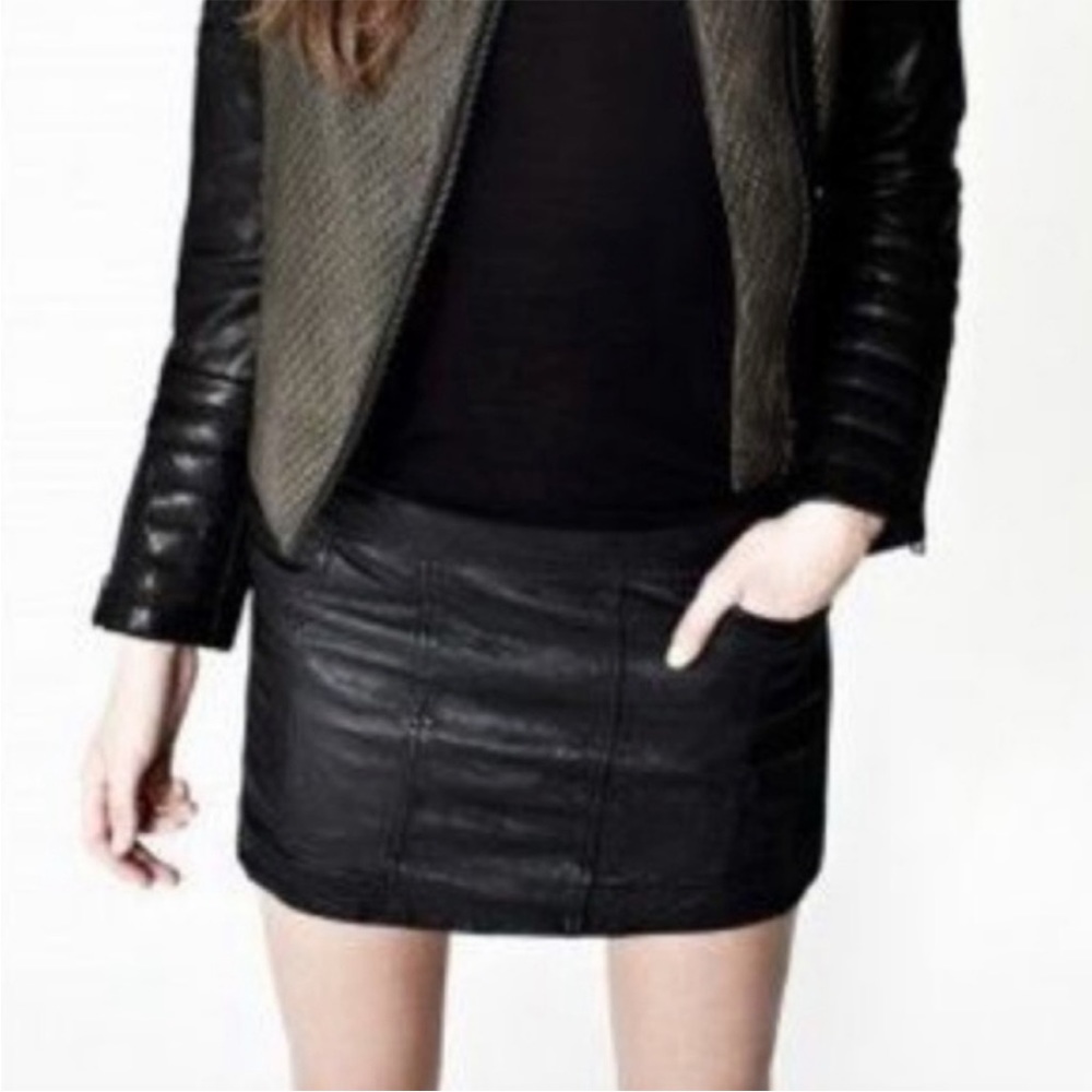 All Saints | Black Perette Biker Mini Skirt, 10